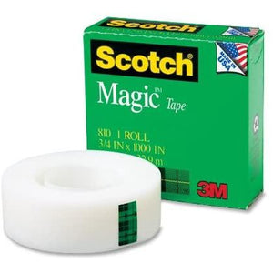 810 Magic Invisible Tape, 3/4" x 1000" (Pack of 12)