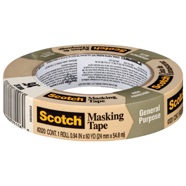 2020 Masking Tape, 24 mm x 55 m (Pack of 36)